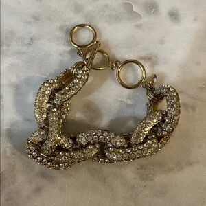 Elegant Gold and Crystal Chain Bracelet